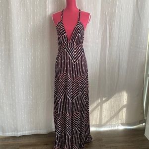 Veronica M backless halter maxi dress